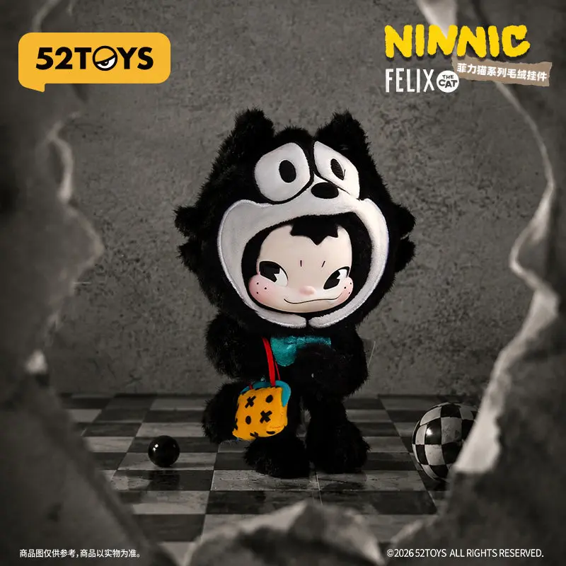 Фото 52TOYS NINNIC Феликс, плюшевый котик-брелок, модная игрушка-украшение, подвеска к Празднику Циси, коллекционный брелок, аниме-кукла. №4