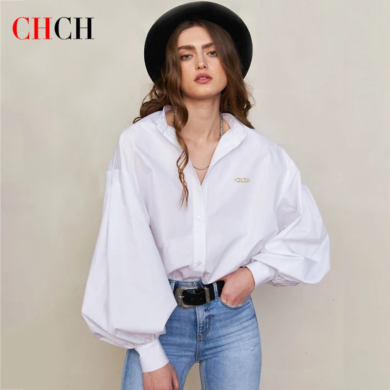 

Women's Shirts 100% Cotton Floral Print Puff Sleeves Loose Elegant Casual V Neck 2023 Fall Ladies Tops Vintage Crepe Shirts