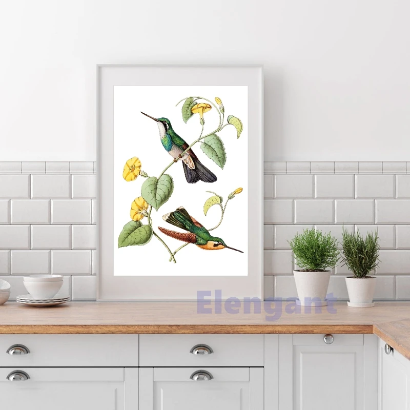 Винтажный Печатный постер с изображением птицы в стиле ретро настенная живопись