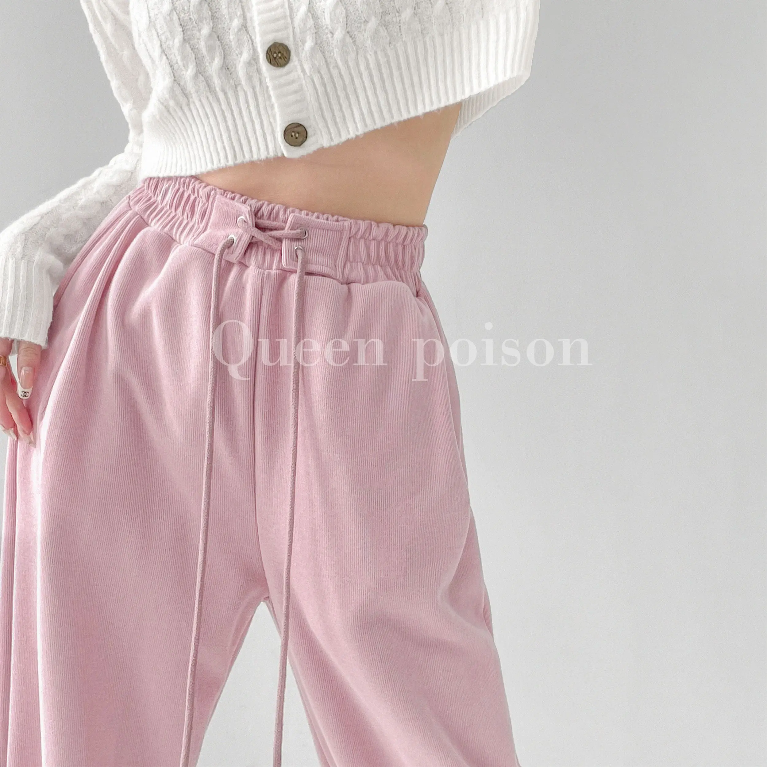 Pink Sweatpants Wide Leg Pants Women Y2k Streetwear High Waist Korean Fashion Vintage Trousers 2023 Spring Casual Joggers