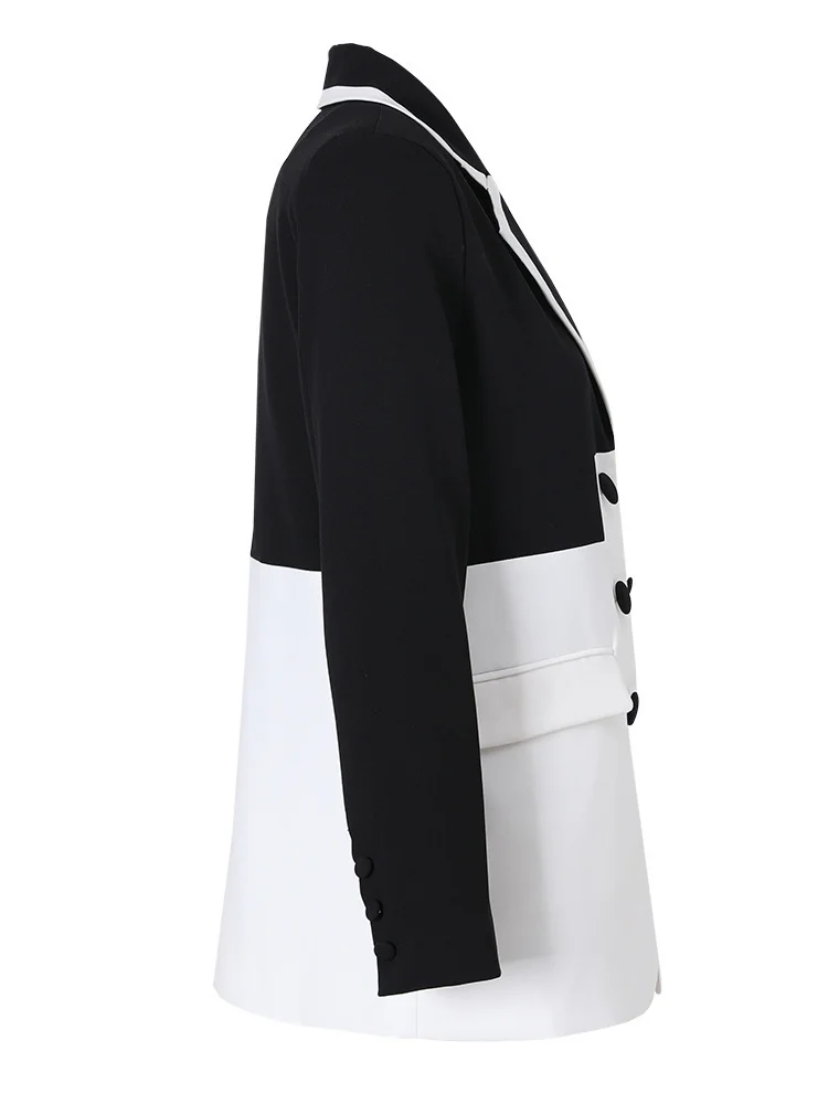 ZMEENNA черный блейзер с цветными блоками женский элегантный новый свободный пиджак