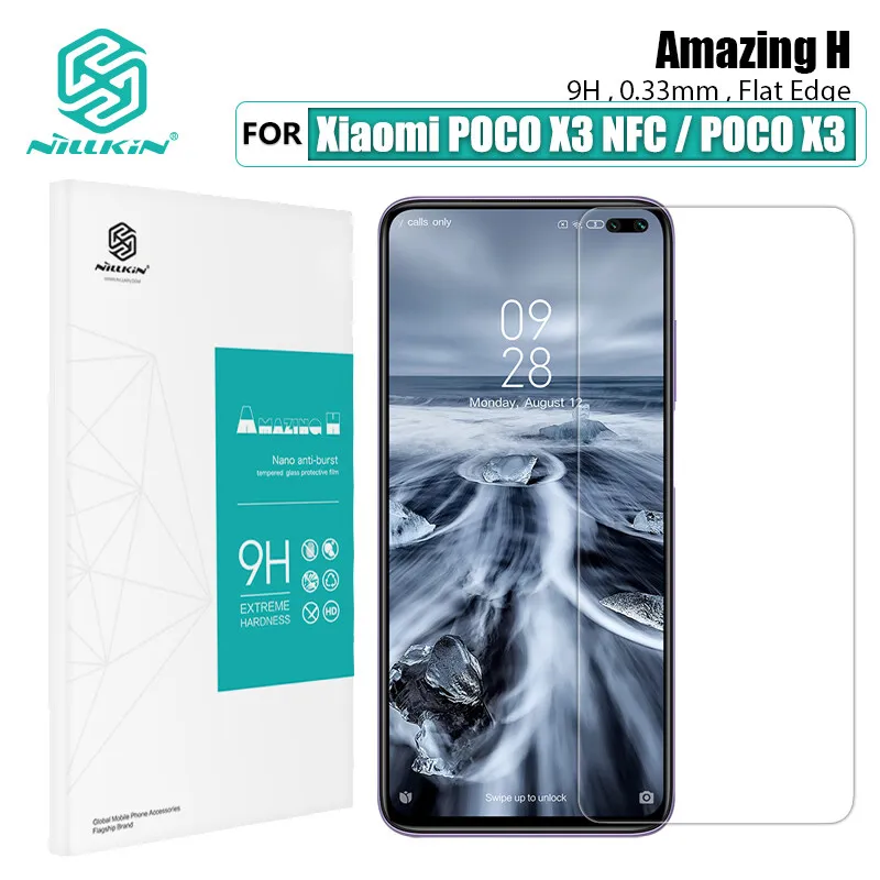 

Nillkin для Xiaomi MI 10T Pro 5G / MI 10T 5G / POCO X3 NFC / POCO X3 / Redmi k30s ультра закаленное стекло 0,33 мм H защита экрана