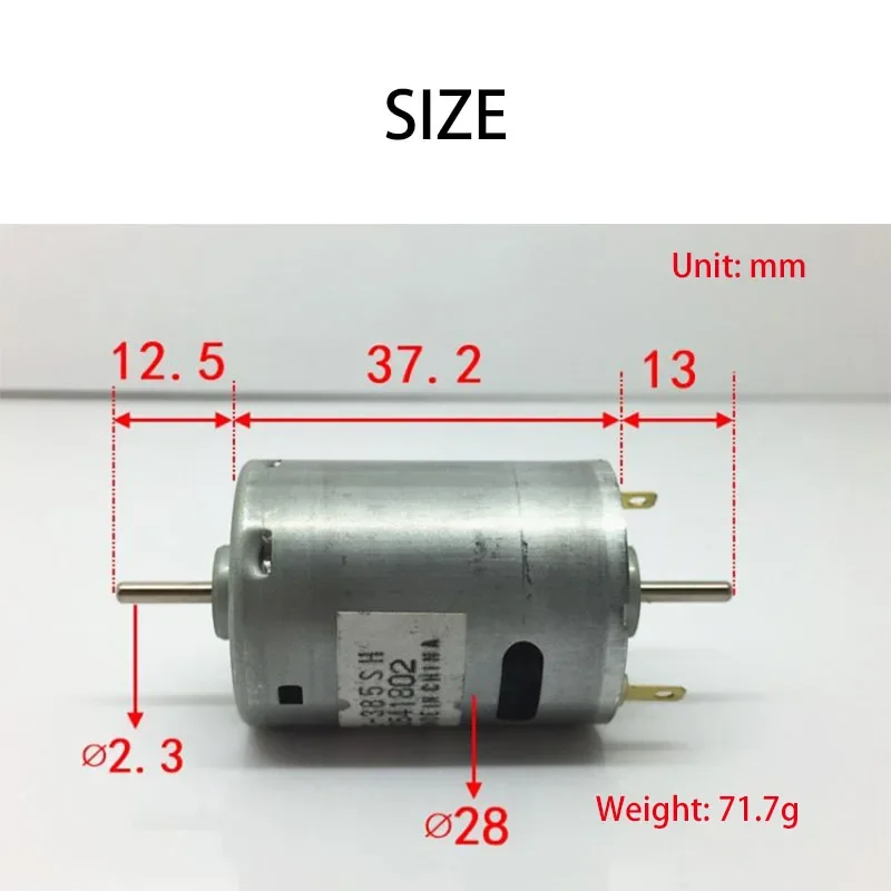Детали двигателя RS-385SH-20480A DC 3-18V карбоновая щетка мини двухсторонний выходной вал