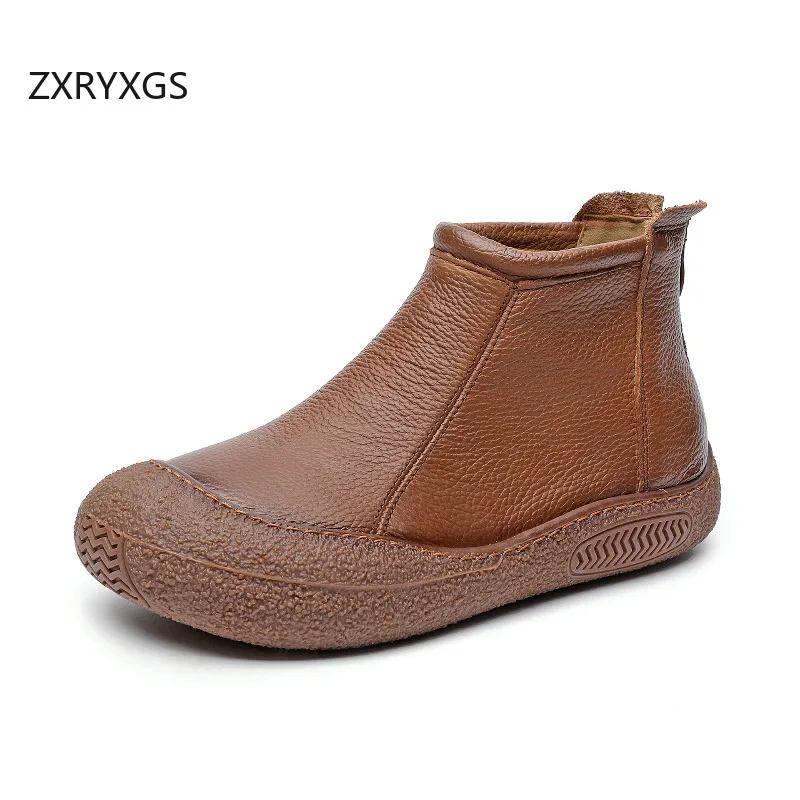 ZXRYXGS улучшенная женская вулканизированная обувь из натуральной кожи кроссовки