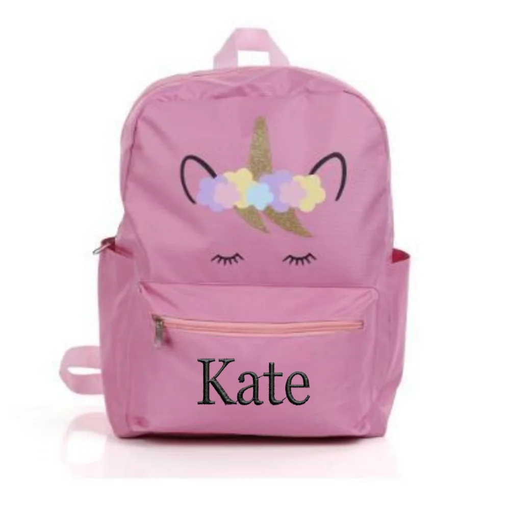 

Customized Name Backpack Cute Unicorn Large Capacity Kids Backpack Personalized Embroidered Children's Best Gift Bags with Name