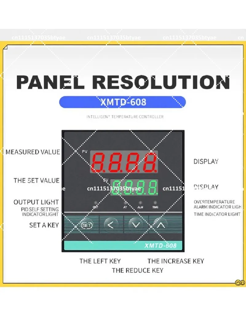 Фото XMTD-608 PID-регулятор температуры и времени 1300 ℃   Цифровой терморегулятор с дисплеем 85-265 В переменного тока и таймером на 0-9999 минут №1