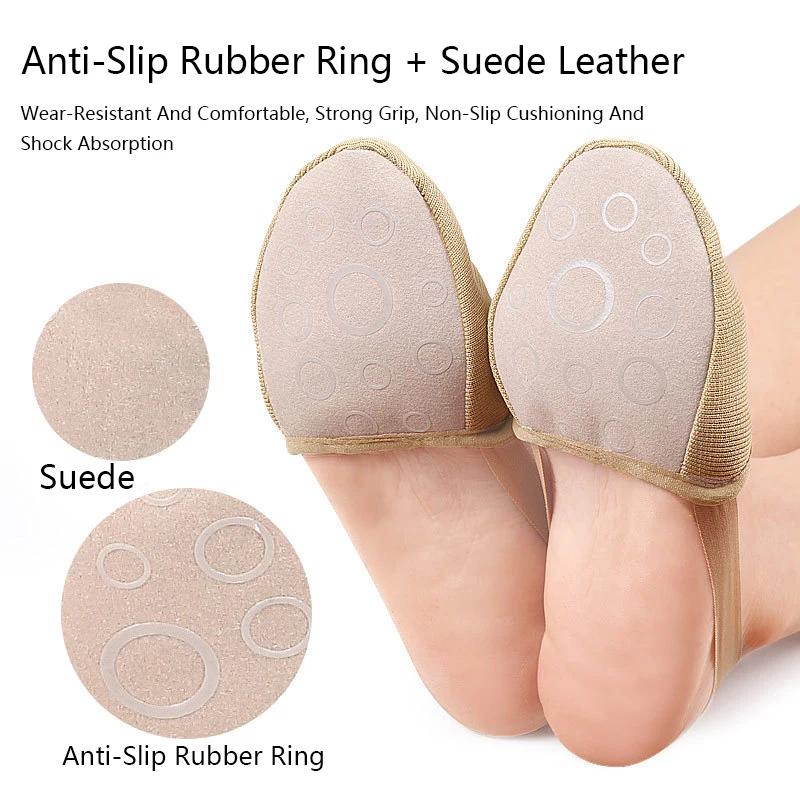 

1Pair Women Summer Nude Color Sling Invisible Sock Half Palm Sock Forefoot Pad Breathable Sweat Absorbing Forefoot Pads ForYoga