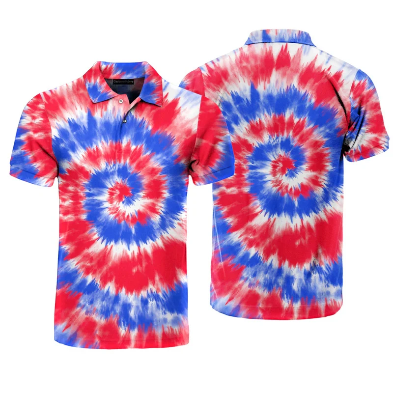 Мужская рубашка-поло Harjauku красочная вихревая футболка с 3d принтом для гольфа