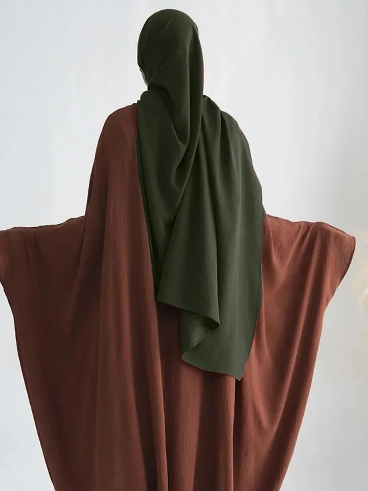 Женский однотонный шарф-хиджаб большого размера из ледяного шелка шарф высокого
