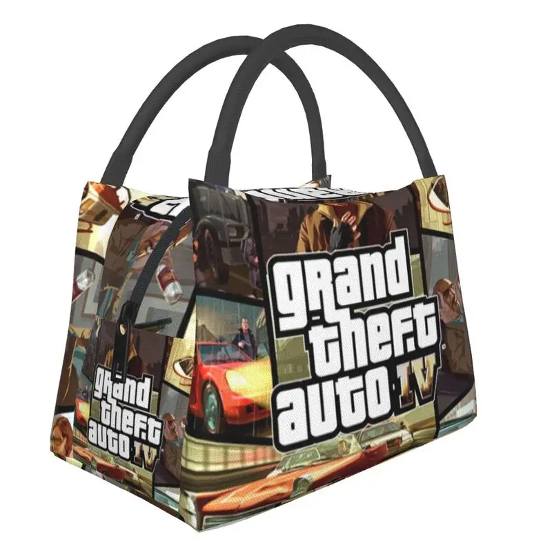 

Grand Theft Auto Portable Lunch Box Women Multifunction Adventure Video Game Cooler Thermal Food Insulated Lunch Bag Container