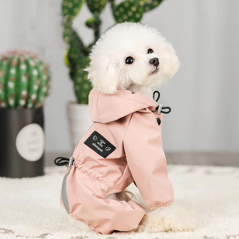 

Impermeable Perro Dog Clothes Jacket Waterproof Mesh Breathable Sweat-Absorbent Reflective Dog Raincoat Coat Roupa Puppy Abrigo