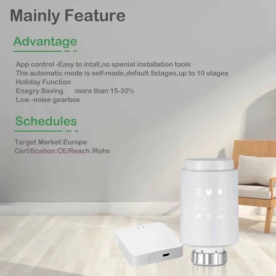 

Tuya ZigBee 3.0 Smart Thermostatic Radiator Valve Remote Control Heating Energy Saving Temperature Controller Alexa Google Home