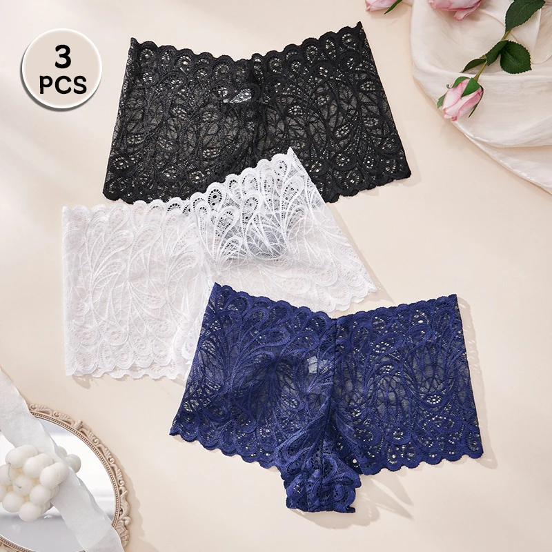 3 шт. кружевные сексуальные женские трусики со скидкой удобное для кожи дышащее