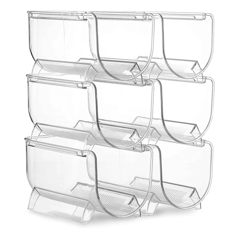 

Set Of 6 Wine And Water Bottle Organizer,Stackable Plastic Wine Rack Holder For Pantry, Kitchen, Fridge, Perfect Storage