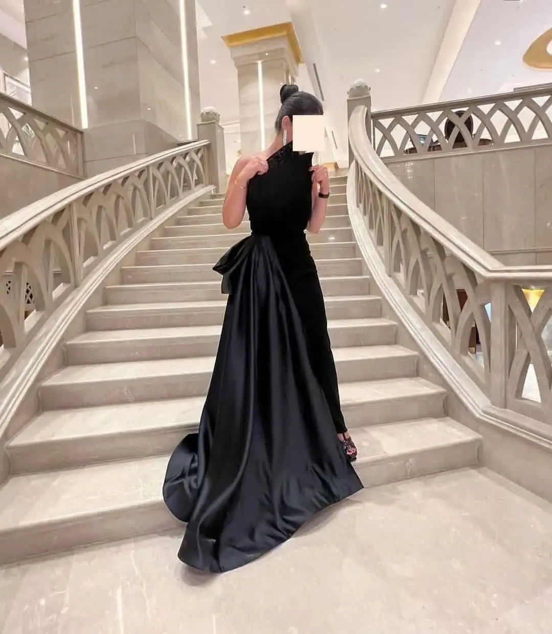

Черные элегантные вечерние платья Merida без бретелек с бисером атласные платья без рукавов с юбкой-годе для официальных мероприятий выпускного вечера