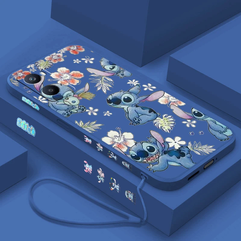 Disney Стич Радуга для OPPO F21 A54S A53S A52 A33 A31 A16S A11S A9 A5 A1K A12 AX7 жидкая левая веревка