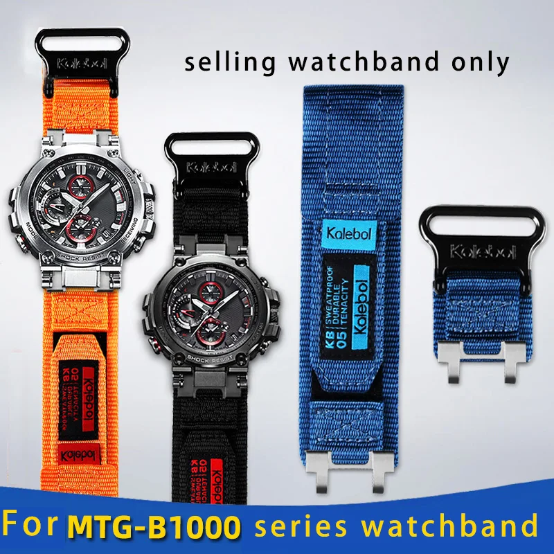 Waterproof sports canvas watchband modification for Casio 5544 MTG-B1000 easy to stick nylon watch strap accessories men