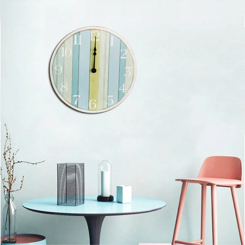

Романтические модные настенные часы в скандинавском стиле, тихие круглые часы в стиле ретро, настенные промышленные, рустикальные, обои, до...