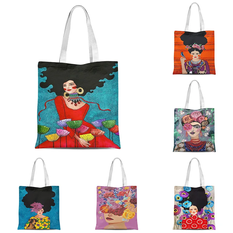 

Outdoor Shopping Bag Classical Girl Printed Tote Bag For Women Casual Tote Ladies Shoulder Bag Fashion Beach Bag Women Handbags