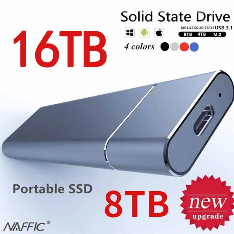 

Новый высокоскоростной мини-жесткий диск SSD 8 ТБ 4 ТБ USB 3. 0 Type-C