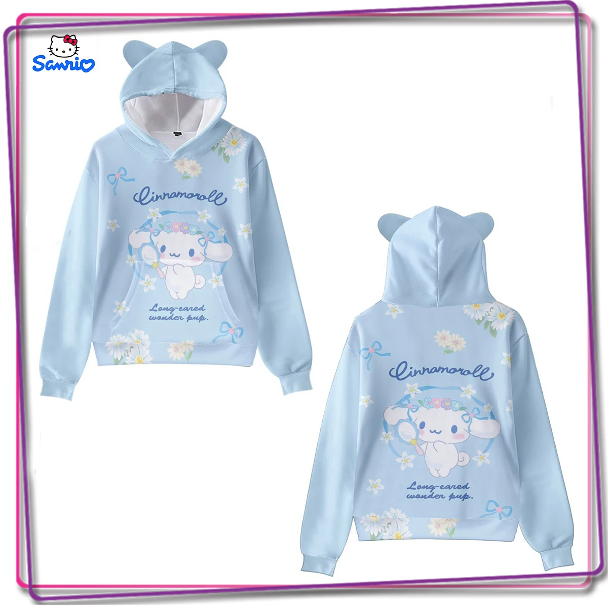 

Sanrio Cinnamon Japanese Anime Long Sleeve Couple Fashion Pullover Autumn Y2K Loose Hooded Warm Casual Wear Outdoor Sportswear