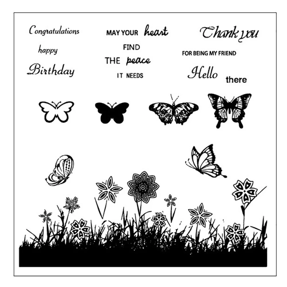 

Butterfly Bush Transparent Clear Silicone Stamps for DIY Scrapbooking Material Embossing Decoration Album Card Rubber Stamp