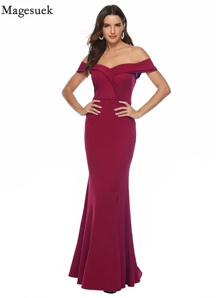 

Элегантное Вечернее Платье макси с Разрезом Длинное Платье пикантное платье с открытыми плечами женское банкетное облегающее платье для п...