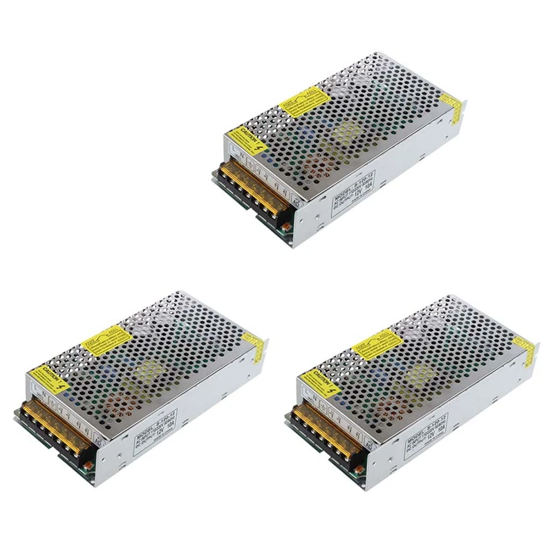 

3x постоянный ток 12 в 10 А Импульсный источник питания регулируемый трансформатор с защитой от короткого замыкания и перегрузки по току