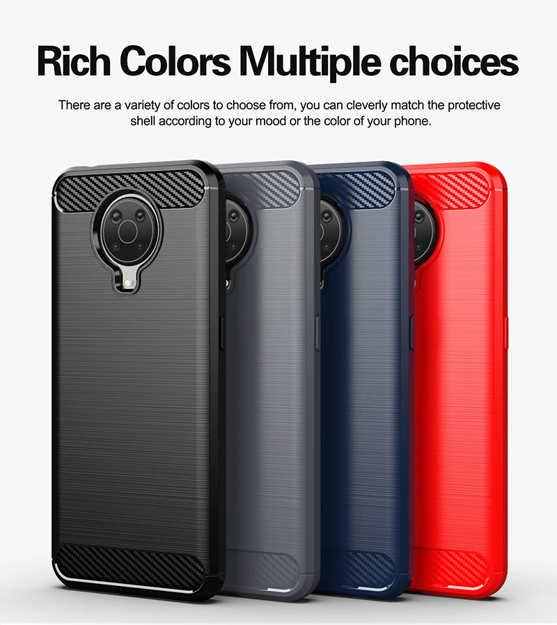 

Brushed Carbon Fiber Silicone Shockproof Case For Nokia New Silicone Bumper Back Case For Nokia X10 X20