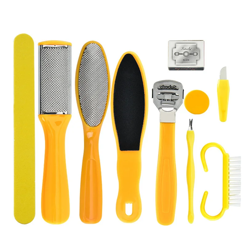 

Professional Pedicure Tools Foot Care Tools for Feet Heels Toe Cuticle Kit File Set Dead Hard Skin Callus Remover Scraper 10pcs