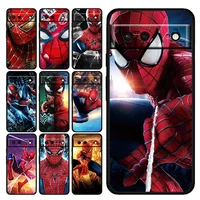 spiderman marvel shockproof cover for google pixel 7 6 pro 6a 5 5a 4 4a xl 5g soft black phone case shell tpu capa coque fundas