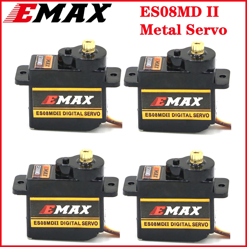 Фото 2 шт./4 шт. EMAX ES08MDII ES08MA II цифровой сервопривод 12 г/1,6/2,0 кг.см высокоскоростной мини-металлический механизм для радиоуправляемой модели лодки автомобиля робот №2