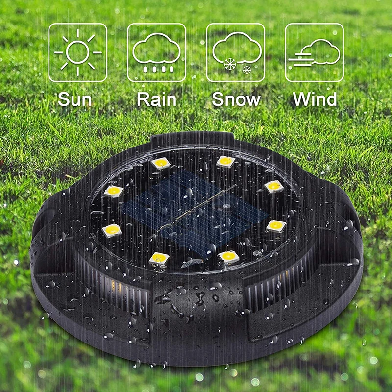

LED Solar Buried Lamp Into The Ground Courtyard Garden IP65 Outdoor Waterproof Lawn Road Decoration Light-sensing Night Lights