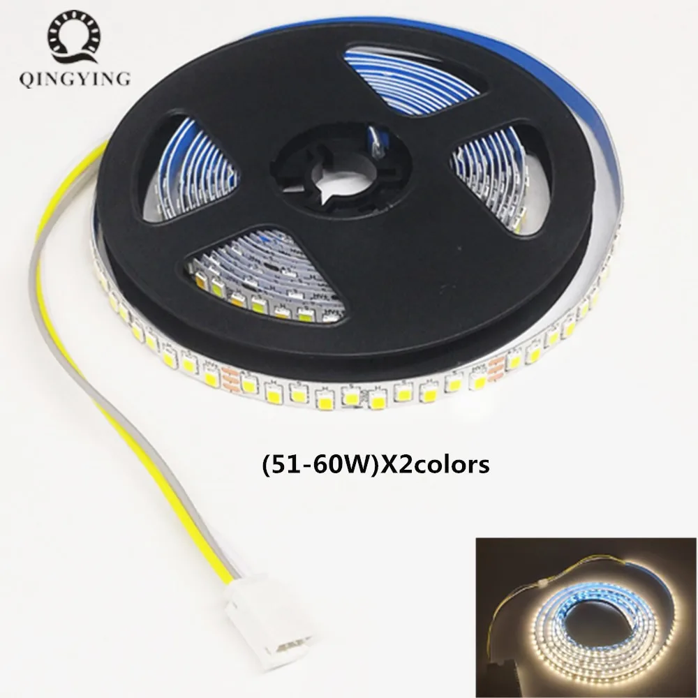 Светодиодная лента SMD2835, 3000 d/M, 2 контакта, 3 контакта, 6500 мА, гибкая яркая лампа дневного света K + K (51-60 Вт), 2 цвета для комнатных люстр