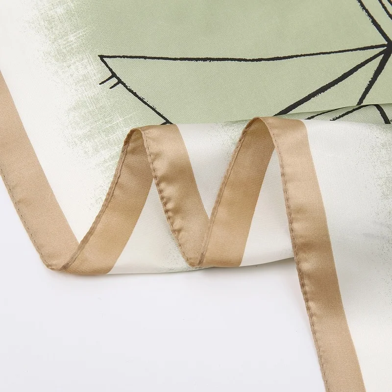 Высококачественный Шелковый женский шарф с геометрическим узором корейский