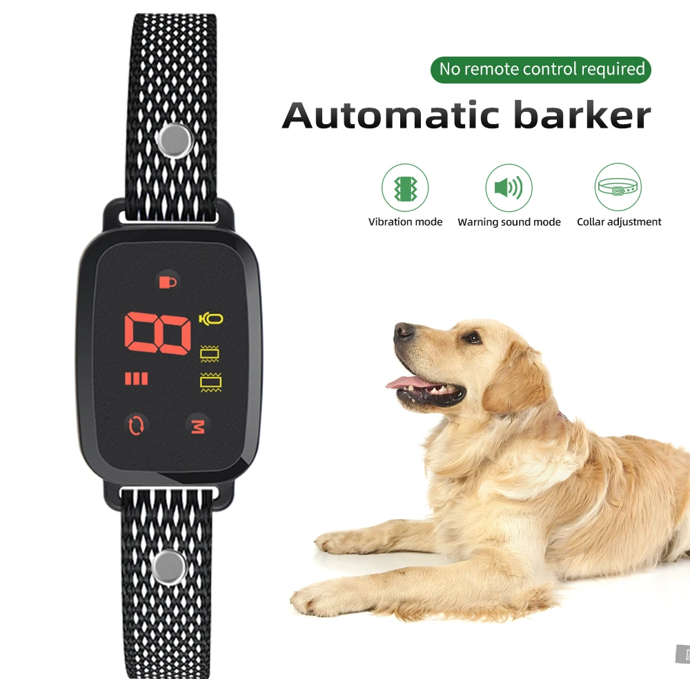 

Smart Automatic Anti Barking Dog Collar Rechargeable Dual Vibration Mode Bark Stopper Stop Barking Collar with HDDigital Display