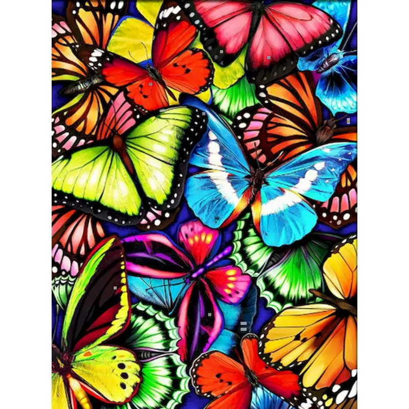 

RUOPOTY Coloring By Number Butterfly Kits DIY Drawing On Canvas HandPainted Painting By Number Animals Home Decoration 50x65cm