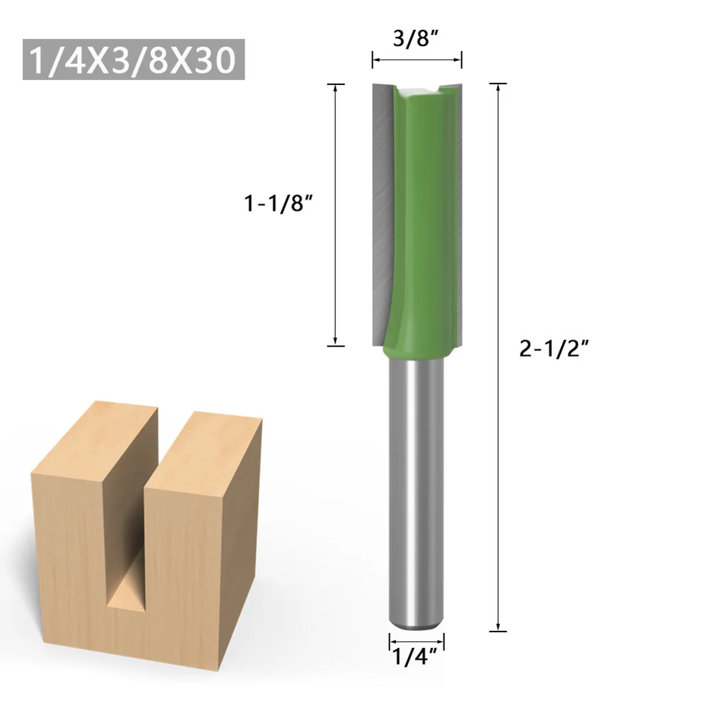 

7Pcs/Set 1/4 Shank Single Double Flute Straight Router Bit For Woodworking Tool Set Power Multi-function Tool Accessories