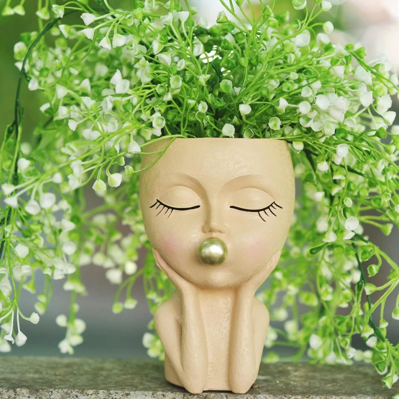 Цветочный горшок с пузырьками для девочек современный из смолы человеческими