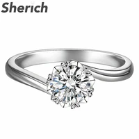 sherich pass diamond tested moissanite s925 sterling silver simple small heart shape twist thin ring womens top quality jewelry