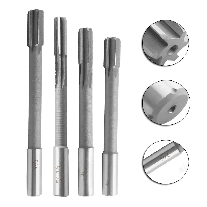 

1/8 3/16 1/4 5/16 3/8 7/16 1/2 5/8 3/4 inches H8(D4) Grit Straight Shank Chucking Machine Reamer HSS Milling Cutter Tool