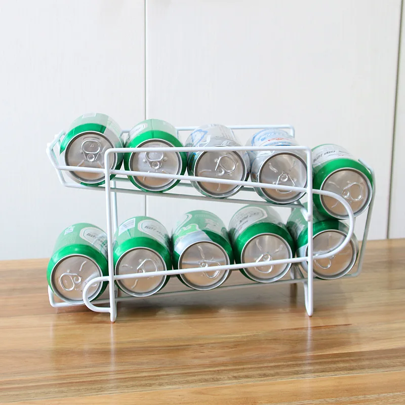 

Kitchen Refrigerator Storage Rack, Fresh Drink, Beer Cola Cans, Solid Double-Layer Finishing Shelf, Beverage Cans Storage Rack