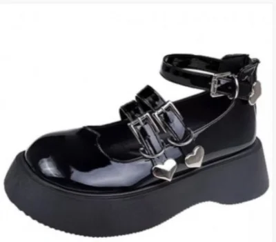 

Japanese small leather shoes female student college style Nice summer new thin thick bottom increased black single shoes