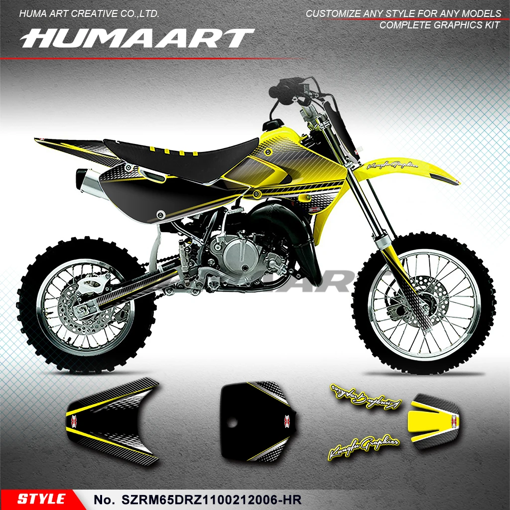 Лист графической наклейки HUMAART Dirtbike для Suzuki RM 65 DRZ 110 02 03 04 05 06 07 08 09 10 11 12 SZRM65DRZ 1100212006