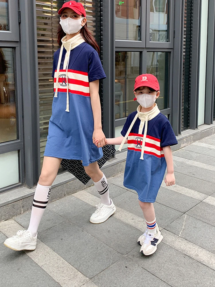 

Parent-child Mother-daughter Dress Summer New Korean Version of The Net Red Foreign Style Loose and Thin Fried Street 4-6y