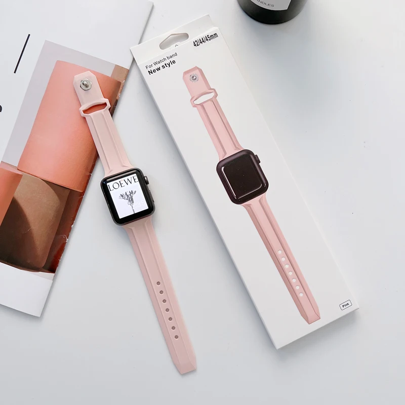 Diamond Shape Silicone Strap For Apple Watch Band 38/40/41MM,42/44/45/49MM Sports Smart Watch Accessories iWatch Ultra Series785