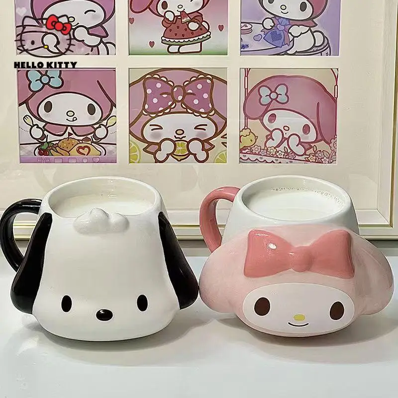 

Kawaii Подлинная Sanrio Melody фарфоровая чашка мультфильм аниме почтовая кукла кружка Симпатичный Студент 400 мл кофейная чашка подарок для ребенка девочки