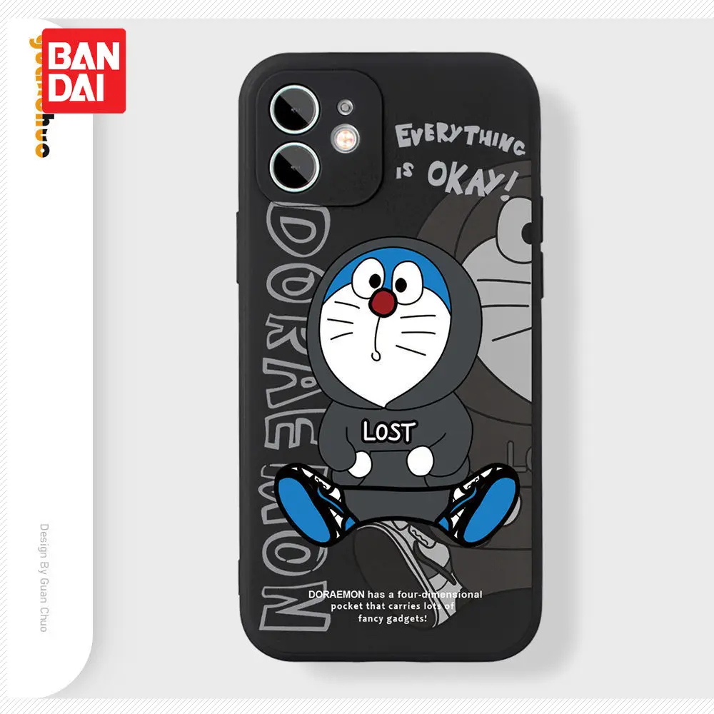 

Bandai Cartoon Doraemon Phone Case for iPhone 13 13Pro 12 12Pro 11 Pro X XS Max XR 7 8 Plus Silicone Back Covers Kawaii Fundas