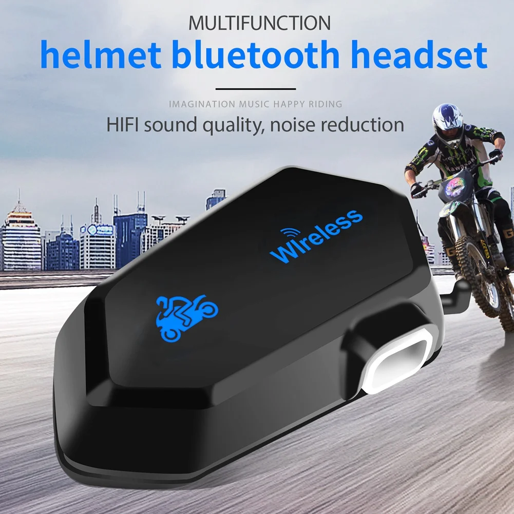 

Motorcycle Helmet Headset Bluetooth 5.0 Intercom Wireless Earphone Stereo Waterproof with Noise Reduction Headphone,M01