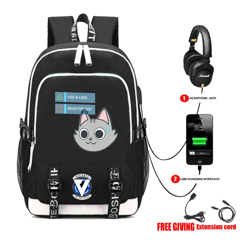 

Funny Detroit Become Human Book bag Rucksack Student School Bag For Boys Girls Travel USB Port Black Backpack